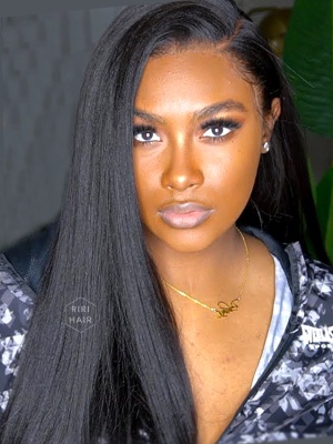 Yaki Staight Virgin Human Hair 360 Frontal Wig [360W03]