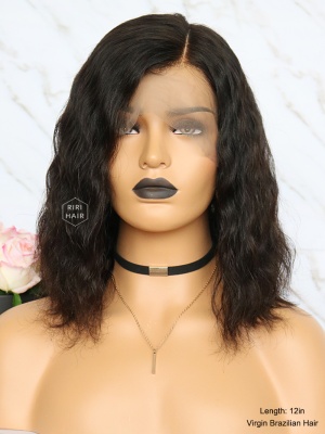 Natural Wave Bob Lace Front Wig Virgin Human Hair [RBW08]