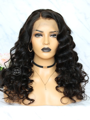 Big Wave Pre-Plucked Lace Front Wig Black Virgin Hair  [RLW07]