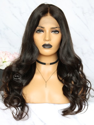 Sexy Wave Pre-Plucked Lace Front Wig Black Virgin Hair  [RLW08]