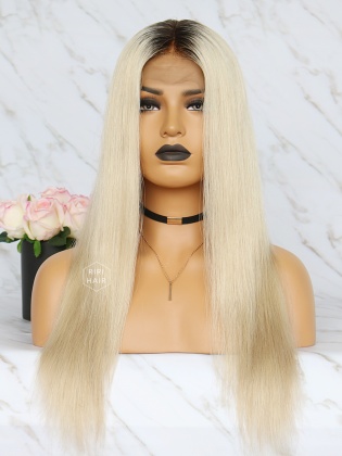 Luxy Ombre Blonde 5.5" Lace Front Wig Virgin Brazilian Hair Straight [CHANEL]