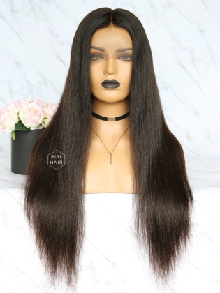 Yaki Straight Virgin Brazilian Hair Full Lace Wig [RFW03]